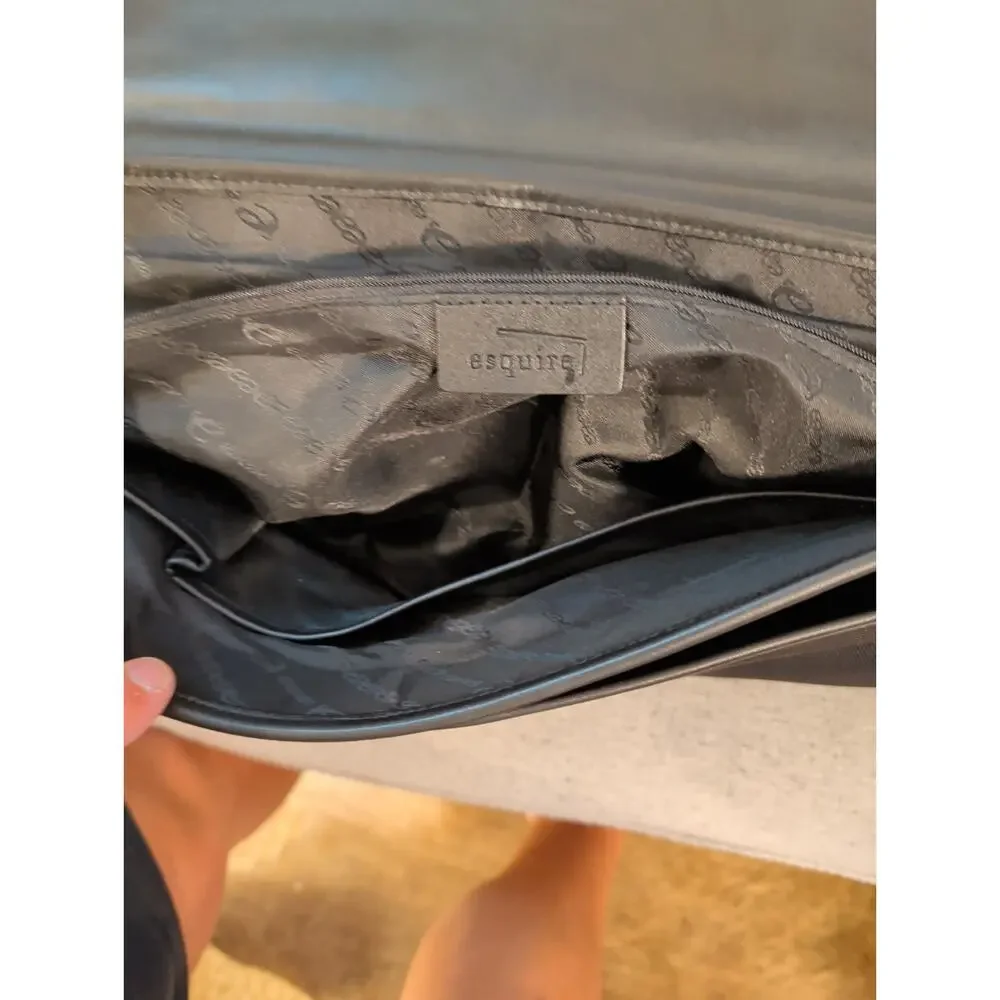 Vintage Porland Ballistic Nylon Briefcase Black Leather Flap Messenger Laptop...